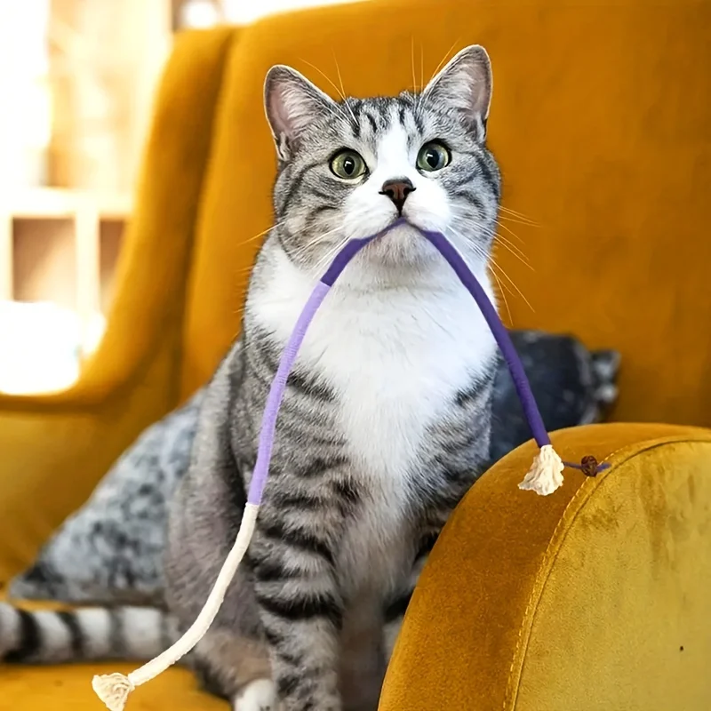 1 szt. Zabawka do gryzienia kota szlifowanie zębów trwała dokuczająca zabawka z liną dla kota 3