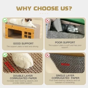 Drapak dla kota Dom dla kota w drapakie Drapak dla kota Drapak dla kota Gniazdo Odłączane drewniane gniazdo dla kota Drapak z tektury falistej 2