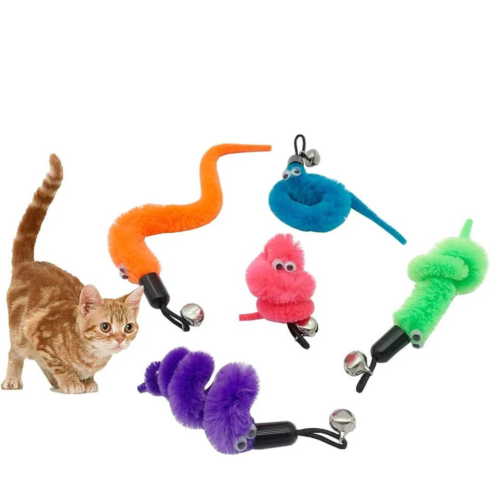 Hot Cat Toys Wand Refills Interactive Cat Toy Replacement Worm Cat Worms Refill Attachments Cat Toy Worms Refills for Cat Wand 6