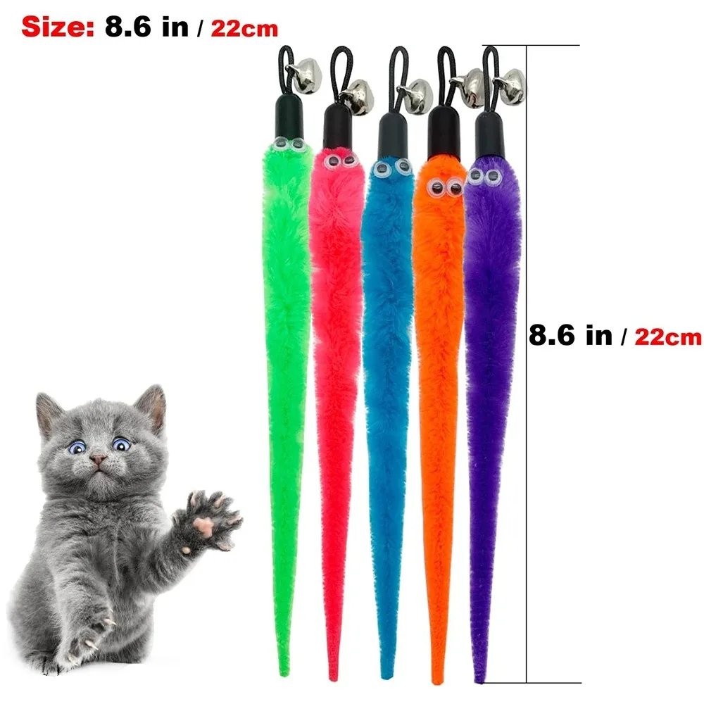 Hot Cat Toys Wand Refills Interactive Cat Toy Replacement Worm Cat Worms Refill Attachments Cat Toy Worms Refills for Cat Wand 3