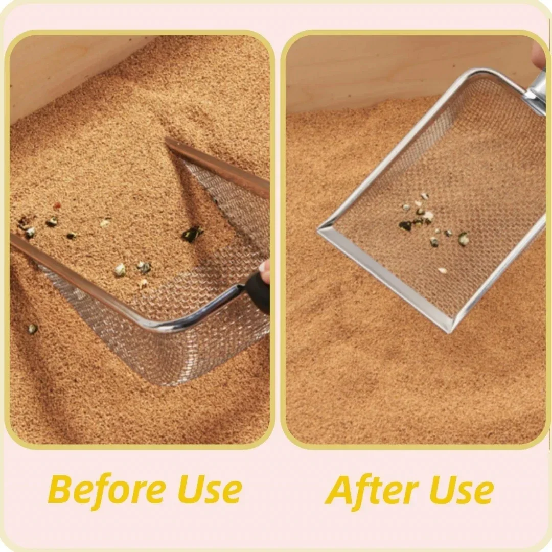 Łyżka do żwirku dla kota ze stali nierdzewnej – trwała, łatwa w czyszczeniu, ergonomiczny uchwyt, odporna na rdzę, idealna do szybkiego usuwania odpadów 4